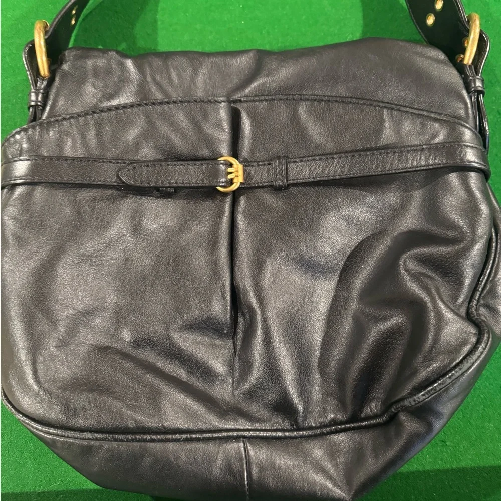 Marc Jacobs Black Shoulder Bag with Gold Bird Accents